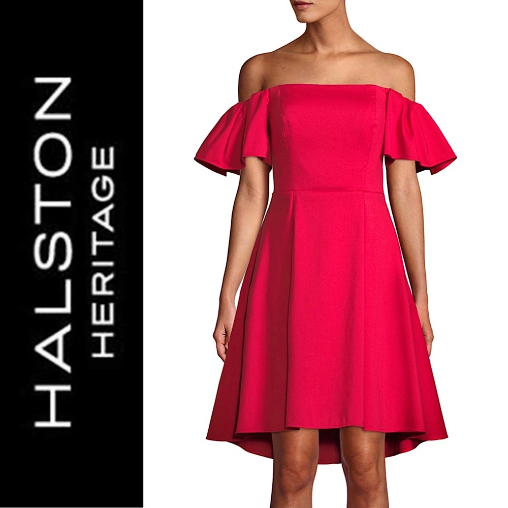 HH Red Off-The-Shoulder Flounce Dress NWT